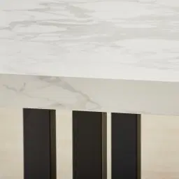 Grayson Black Rectangular Dining Table with Statuario White Sintered Stone Top - 268x118cm