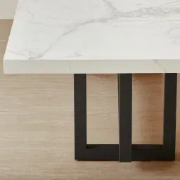 Grayson Black Rectangular Dining Table with Statuario White Sintered Stone Top - 268x118cm