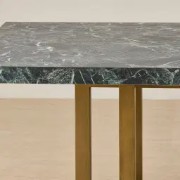 Grayson Brushed Bronze Rectangular Dining Table with Emerald Green Sintered Stone Top - 268x118cm