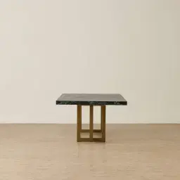 Grayson Brushed Bronze Rectangular Dining Table with Emerald Green Sintered Stone Top - 268x118cm