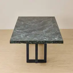 Grayson Black Rectangular Dining Table with Emerald Green Sintered Stone Top - 268x118cm