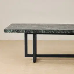 Grayson Black Rectangular Dining Table with Emerald Green Sintered Stone Top - 268x118cm