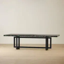 Grayson Black Rectangular Dining Table with Emerald Green Sintered Stone Top - 268x118cm