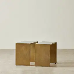 Grayson Brushed Bronze Entertainment Unit with Statuario White Sintered Stone Top