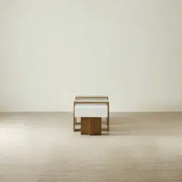 Grayson Brushed Bronze Entertainment Unit with Statuario White Sintered Stone Top