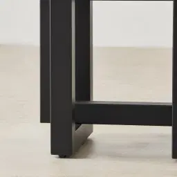 Grayson Matte Black Side Table with Statuario White Sintered Stone Top