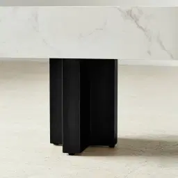 Grayson Matte Black Entertainment Unit with Statuario White Sintered Stone Top