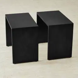 Grayson Matte Black Entertainment Unit with Statuario White Sintered Stone Top