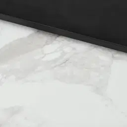 Grayson Matte Black Entertainment Unit with Statuario White Sintered Stone Top