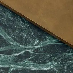 Grayson Brushed Bronze Entertainment Unit with Emerald Green Sintered Stone Top