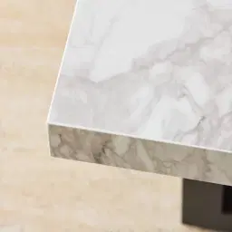 Grayson Matte Black Console Table with Statuario White Sintered Stone Top