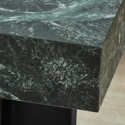 Grayson Matte Black Entertainment Unit with Emerald Green Sintered Stone Top