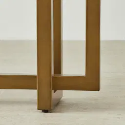 Grayson Brushed Bronze Console Table with Statuario White Sintered Stone Top