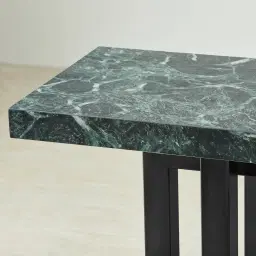 Grayson Matte Black Console Table with Emerald Green Sintered Stone Top