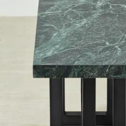 Grayson Matte Black Console Table with Emerald Green Sintered Stone Top