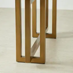 Grayson Brushed Bronze Console Table with Emerald Green Sintered Stone Top