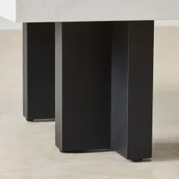 Grayson Matte Black 33cm High Coffee Table with Statuario White Sintered Stone Top