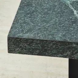 Grayson Matte Black 33cm High Coffee Table with Emerald Green Sintered Stone Top