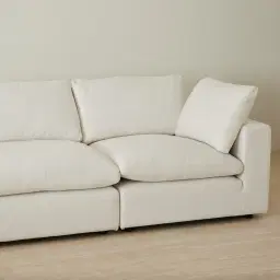 Elora II Arctic White 3 Pieces Modular Fabric Sofa