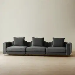 Jordan Charcoal Velvet 3 Pieces Modular Sofa