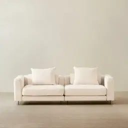 Jordan Chantilly White Fabric 2 Pieces Modular Sofa