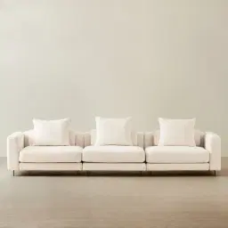 Jordan Chantilly White Fabric 3 Pieces Modular Sofa