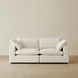 Elora II Arctic White 2 Pieces Modular Fabric Sofa