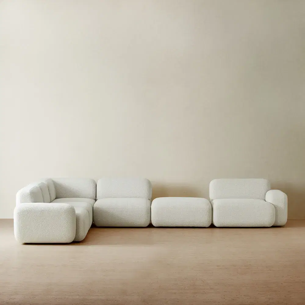 Capri Stone White Modular Corner Sofa