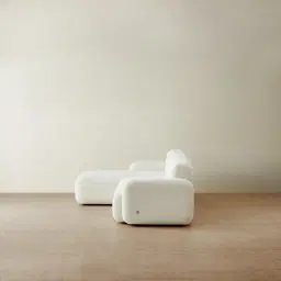 Capri Stone White 3 Pieces Modular Left Chaise Sofa