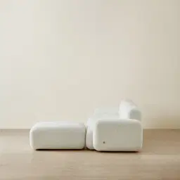 Capri Stone White 4 Pieces Sofa with Ottoman