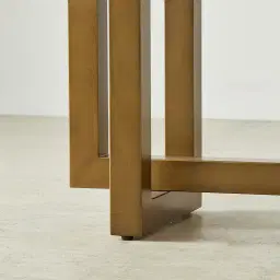 Grayson Brushed Bronze Dining Table with Statuario White Sintered Stone Top - 160x90cm