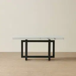 Grayson Black Dining Table with Statuario White Sintered Stone Top - 160x90cm