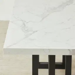 Grayson Black Dining Table with Statuario White Sintered Stone Top - 160x90cm