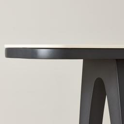 Aspen Statuario White Sintered Stone Curved Dining Table - Matte Black Legs 200x118cm