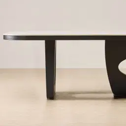 Aspen Statuario White Sintered Stone Curved Dining Table - Matte Black Legs 270x118cm