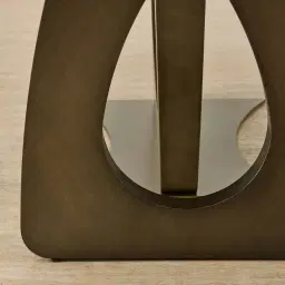 Aspen Statuario White Sintered Stone Curved Dining Table - Brushed Bronze Legs 270x118cm