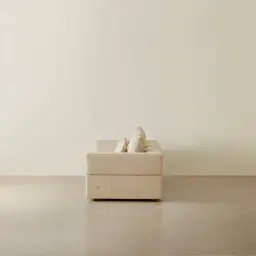 Riviera Almond Cream 3 Pieces Modular Leather Sofa