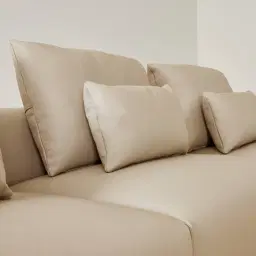 Riviera Almond Cream 3 Pieces Modular Leather Sofa