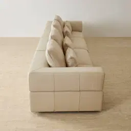 Riviera Almond Cream 4 Pieces Modular Leather Sofa