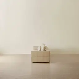 Riviera Almond Cream 4 Pieces Modular Leather Sofa