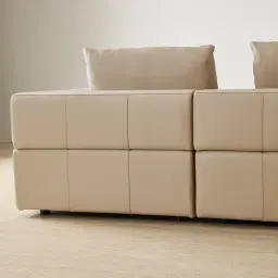 Riviera Almond Cream 4 Pieces Modular Leather Sofa