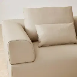 Riviera Almond Cream 4 Pieces Modular Leather Sofa