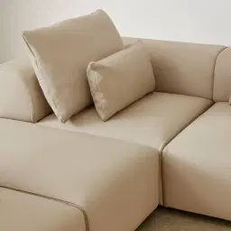 Riviera Almond Cream Leather Modular Sofa