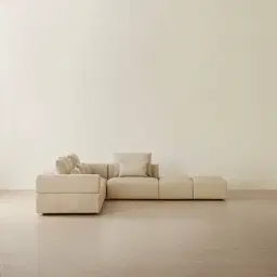 Riviera Almond Cream Leather Modular Sofa
