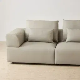 Riviera Milk Coffee 4 Pieces Modular Leather Sofa