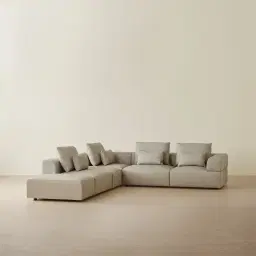 Riviera Milk Coffee Leather Modular Sofa