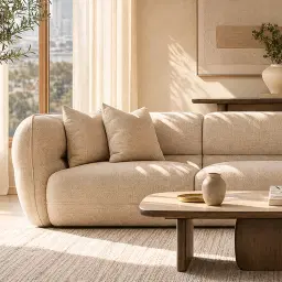 Isabella Cloud Cream 3 Pieces Modular Fabric Sofa