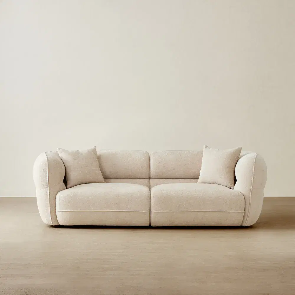 Isabella Cloud Cream 2 Pieces Modular Fabric Sofa