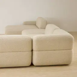 Capri Pearl Beige Modular Corner Sofa - Left Chaise