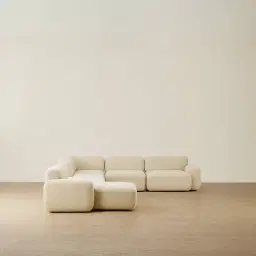 Capri Pearl Beige Modular Corner Sofa - Left Chaise